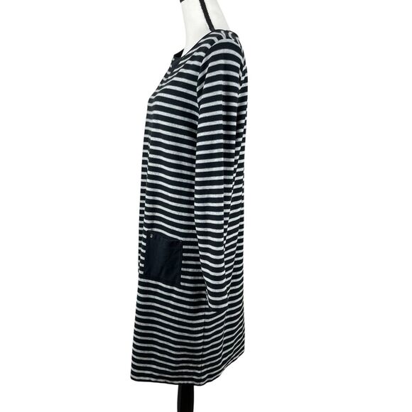 J Jill Women's Sweater Dress Size Large Tall Black Gray Striped Long Sleeve - Picture 6 of 11
